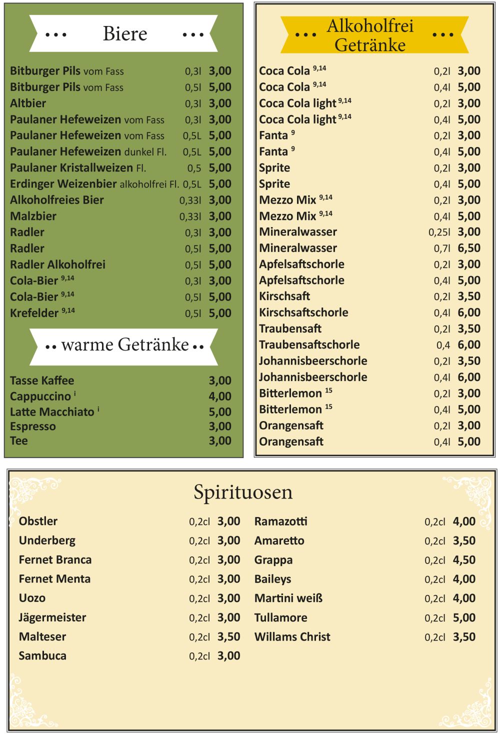 Speisekarte Seite 9